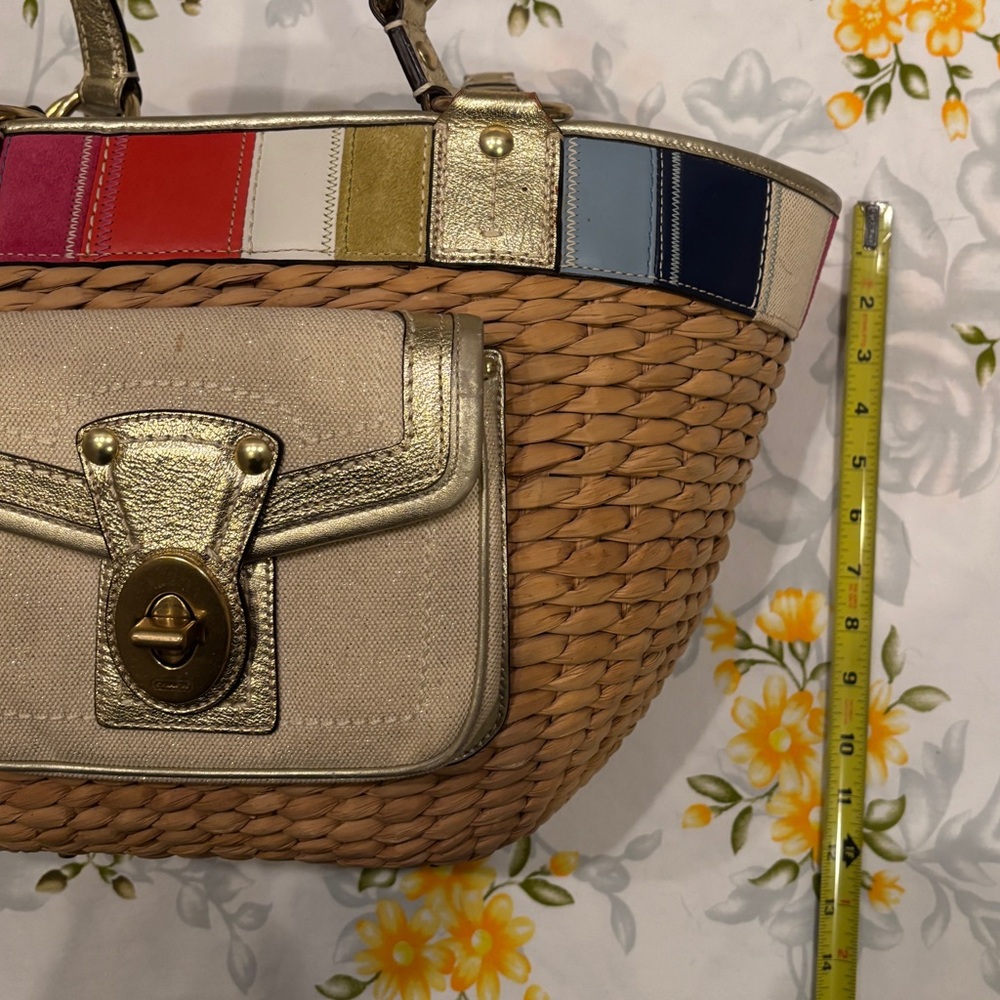 Coach Basket Weave Multicolored Purse - Picture 9 of 9